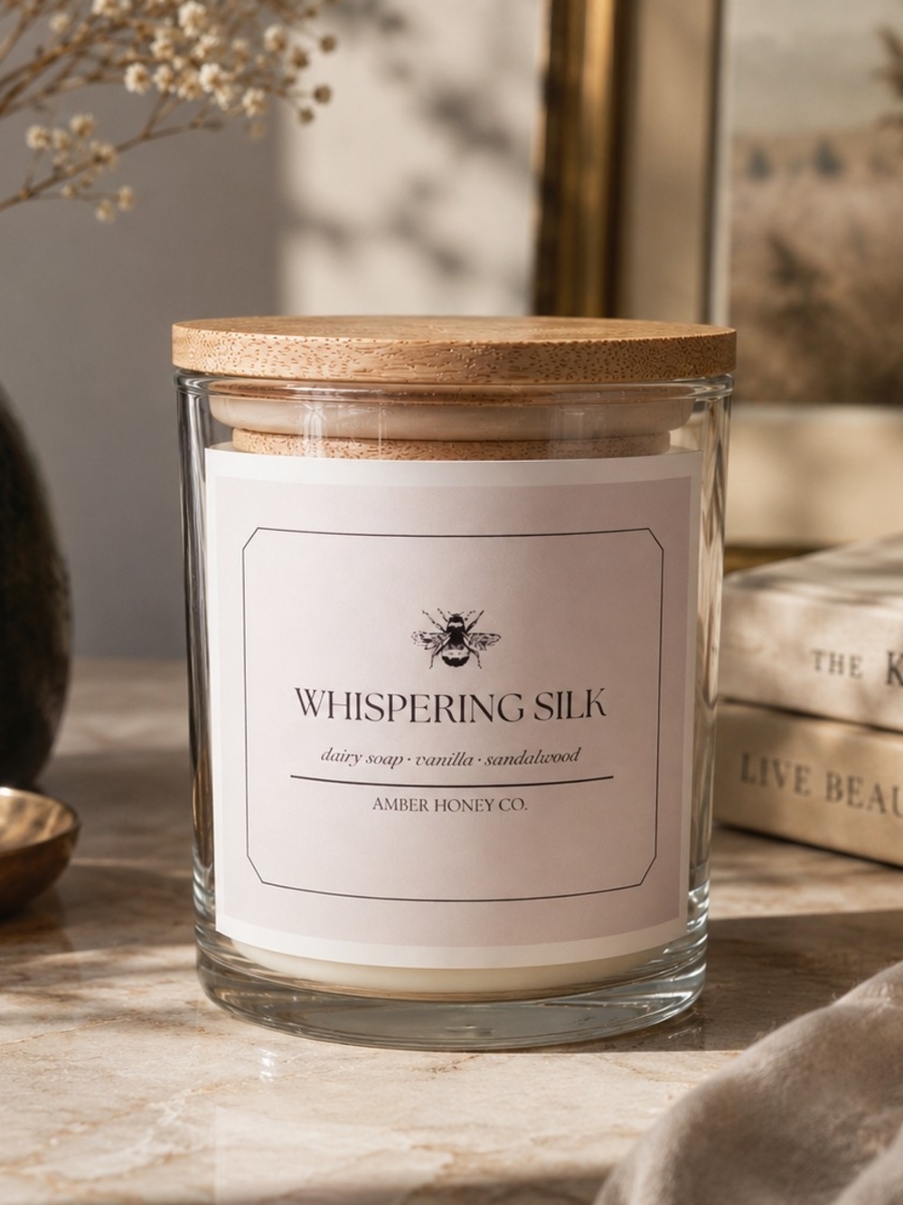 Whispering Silk Vanilla & Sandalwood Jar Candle -